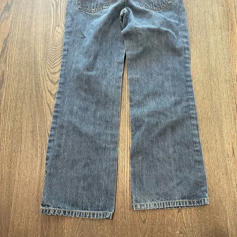 Lands' End Kids Medium Wash Cotton Straight Leg Jeans Size 12